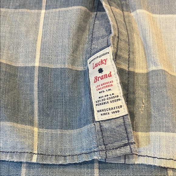 Lucky Brand Blue and White Plaid Men's Shirt - Picture 9 of 10
